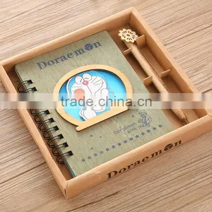 New Style Cute Design Doraemon Cartoon Wooden Anime Paper Notebook thumbnail-1