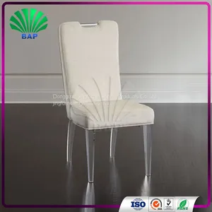 Plexiglass White Banquet Chair High Back Dining Chair Wedding Chair For Groom And Bride thumbnail-2