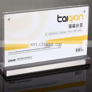 Free Sample Store Clear Pop Promotional Acrylic Tabletop Display Sign Holder thumbnail-5