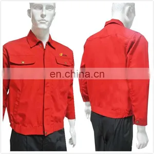 Hot Selling Red Color Labor Uniform Workwear Industrial Uniform of 100% Cotton/CVC/TC thumbnail-2