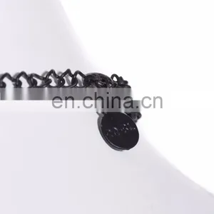 Gothic Necklace With Faux Small Crow Skull and Beads thumbnail-5