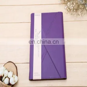 Trusted Factory Supplier Customized Printing Envelope Shape Design Purple Leather Notebook With Pen and Wire Binding thumbnail-1