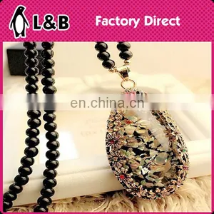 2016 Fashion Handmade Round Square Triangle Fancy Cheapest Pendant Handmade Chunky Bead Necklace thumbnail-2
