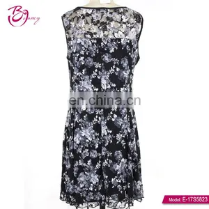 Casual Style Lace Sleeveless Round Neck Women 2017 Summer Dress thumbnail-2