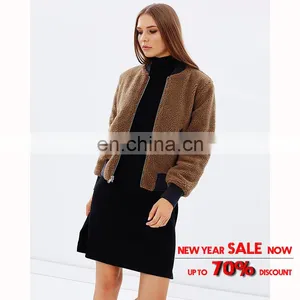 China Manufacturer Sports New Women Black Bomber Jacket Wholesale thumbnail-2