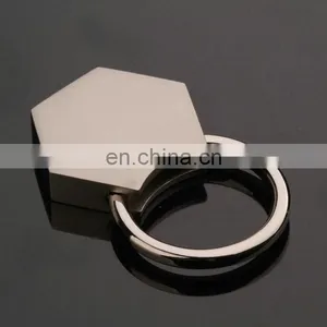 Customized Hexagon Blank Metal Keychain thumbnail-2