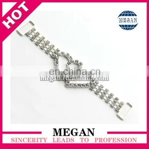 Fashion Crystal Rhinestone Double Heart Connector for Bikini thumbnail-1