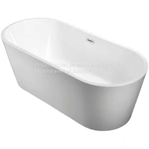Freestanding White Acrylic Bathroom Bathtub Fashion Style thumbnail-1