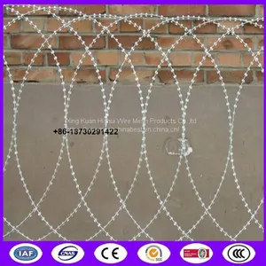 Standard Barb Wire Strip Flat Wrap Razor Wire / Razor Sharp Wire Barrier Fencing thumbnail-3