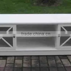 Modern White TV Stand 2 Door thumbnail-1