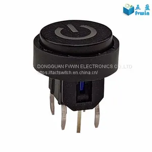 Blue LED 12mm Cap Circle 12V 50mA Momentary Tact Push Button Switch thumbnail-2