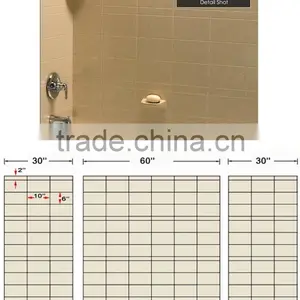 Classic Cultured Marble Shower Surround, Cast Marble Shower Panel, Shower Surround Kits thumbnail-2