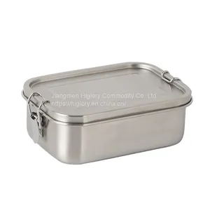 Wholesale Stainless Steel Rectangle Food Storage Containers Leak Proof Lunch Box With Lid thumbnail-1