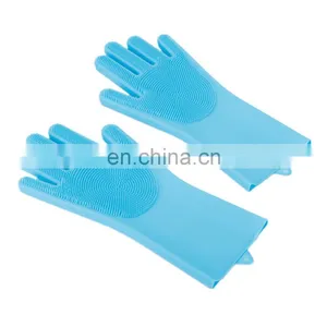 Household Silicone Reusable Easy to Clean Wash The Dishes Magic Dishwashing Cleaning Gloves thumbnail-3