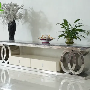 Living Room Furniture Sets Factory Stainless Steel tv Cabinet Luxury tv Stand Modern tv Stands With Drawers thumbnail-1