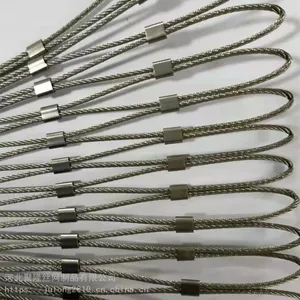 Ferrule Flexible Stainless Steel 304/316 Zoo Aviary Netting Building Construction Wire Rope Mesh Knotted Mesh thumbnail-2