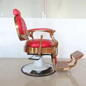 Industrial Grade Barber Chair Stainless Steel Hydraulic System 50cm Height Adjustment 360° Rotation thumbnail-3