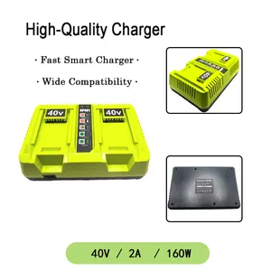 40V Max Multi Ports Fast Charging Station, Replacement Battery Charger Dock Compatible With Cordless Drill thumbnail-1