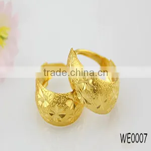 Jewelry Earring Factory China 2015 New Design Fashion 24K Gold Plated Hoop Earrings thumbnail-1