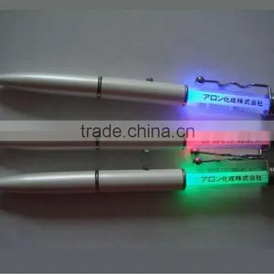 Hot Selling Slim Squiggle Clip Pen ,custom Logo Printed Led Flashight Pen , Led Glowing Slim Ballpen thumbnail-1