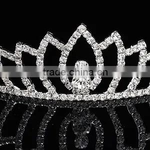 Handmade Luxury Wedding Rhinestone Bridal Crystal Tiara Bridal Crown thumbnail-3