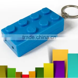2016 Colorful Block Key Rings Trinket LED Light Voice Keychain Toy Brick Key Holder For Child Keyring Finder Kids thumbnail-4