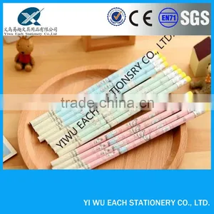 7" Wooden Heat Transfer Printing/ Plastic Mantle Lovely Pencil With Eraser ,Office&. School Supplies Logo Available thumbnail-1
