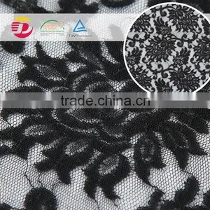 Wholesale Cheap Sexy Black 100 Poly Voile Lace Embroidered Fabric thumbnail-6