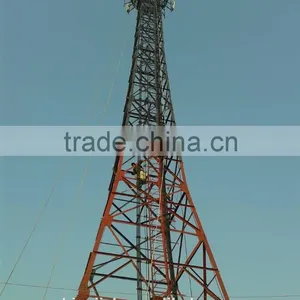 30m Hot Dip Galvanized Steel Tower Pole , Telecom Pole for Radio Signal tv Antenna thumbnail-3