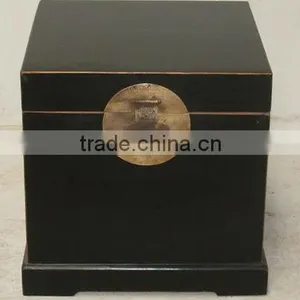 Chinese Antique Wooden Black Storage Box thumbnail-1