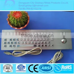 HOT SELL ! Good Quality USB Kiosk Metal Keyboard With Trackball thumbnail-1