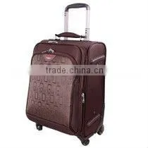 2012 Newest PU Brown Luggage Trolley Bag thumbnail-1
