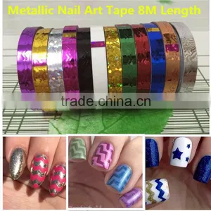 2016years12 Rolls Metallic Nail Art Tape New Raised Grain Line Strips Decoration Sticker UV Gel Polish Fantastic Nail Accesories thumbnail-1