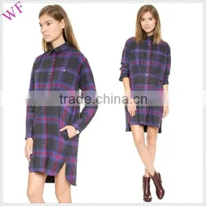 China Flannel Maternity Plaid Shirt Dresses Supplier Long Sleeve thumbnail-1