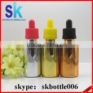 Gold Silver Electroplated 30ml e Liquid Glass Bottle thumbnail-1