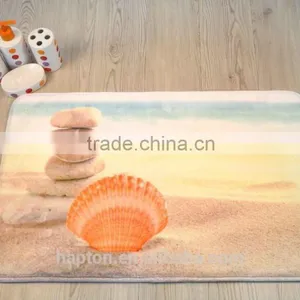 Beautiful Printed 50*80cm Bathmat With Anti-slipping Back Shell Design Memory Foam Bathmat thumbnail-1
