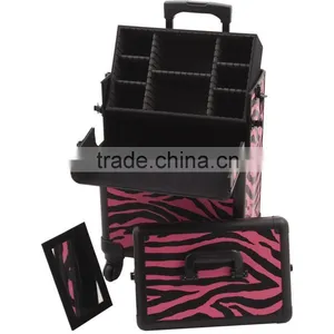 4-Wheel 2-in-1 Rolling Makeup Case With Easy-Slide and Extendable Trays, Includes Removable Tray and Extra Lid, 31-Inch, Smooth thumbnail-5