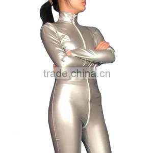 Coated Unisex Sexy Skin Punk Romper Full Bodysuit Catsuit Jumpsuits Clubwear Stripper Cosplay Halloween Zipper Multicolor thumbnail-4