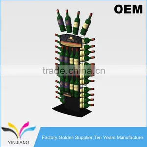 3-Tier Metal Flooring Shoping Supply Wine Bottle Holder for Wine Display thumbnail-2