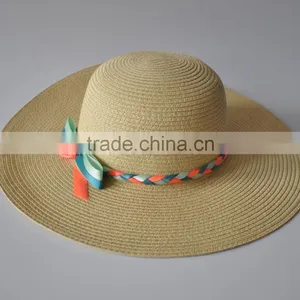 Fashion Design Customized Plain Color Straw Fedora Hat for Lady thumbnail-2