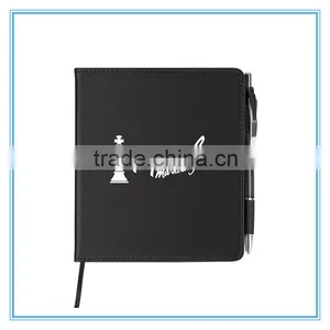PU Hard Cover Stone Paper Notebook With Ribbon Bookmark thumbnail-3