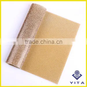 Popular 24cm*40cm Hot Fix Crystal Rhinestone Mesh Sheet for Evening Dress thumbnail-3