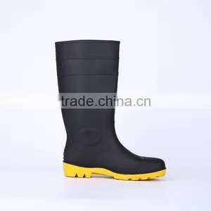 2016 Wholesale Waterproof Black Safety PVC Rain Boots With Steel Toe, Industrial Rain Boots thumbnail-6