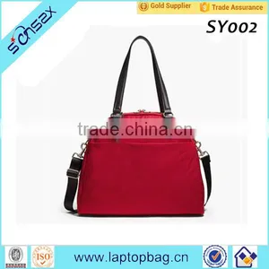 Trim Leather Overnight Travel Laptop Tote Bag With Shoes Compartment thumbnail-5