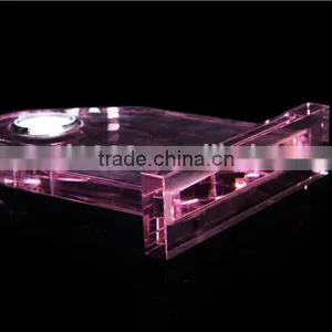 New Arrival K9 Pink Crystal Desktop Clock With Crystal Base For Novelty Gift thumbnail-3