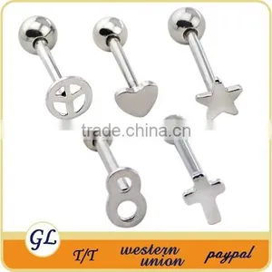 TR01018 Stainless Steel Piercing Tongue Ring , Black Dice Tongue Jewelry thumbnail-3