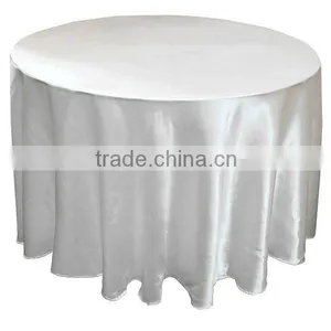 White Satin Round Table Cloth/table Cover for Weddings thumbnail-1