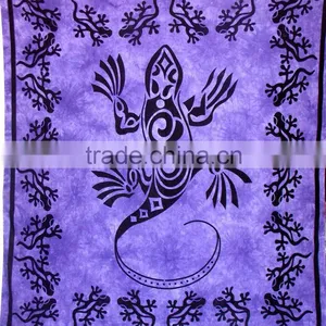 Indian Lizard Print Tapestry Wall Hanging Wild Life Cotton Double Bedspread Wall Decor Art thumbnail-4