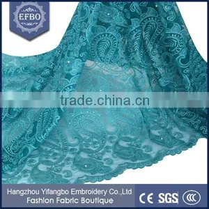Top Selling Tulle Lace Fabric Embroidery/high Quality African Net Lace Fabric for Dress thumbnail-5