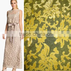 Full Sequins Lace Fabric Elegant Popular Designs for African Wedding Big Party French Net Lace/tulle Fabric Lace thumbnail-1